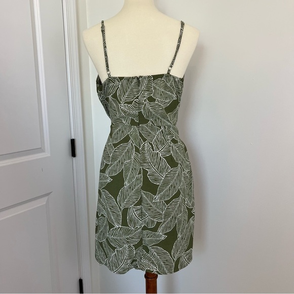 Blu Pepper Spaghetti Strap Square Neck Wrap Green Dress Lg Tropical Resortwear - Picture 5 of 10